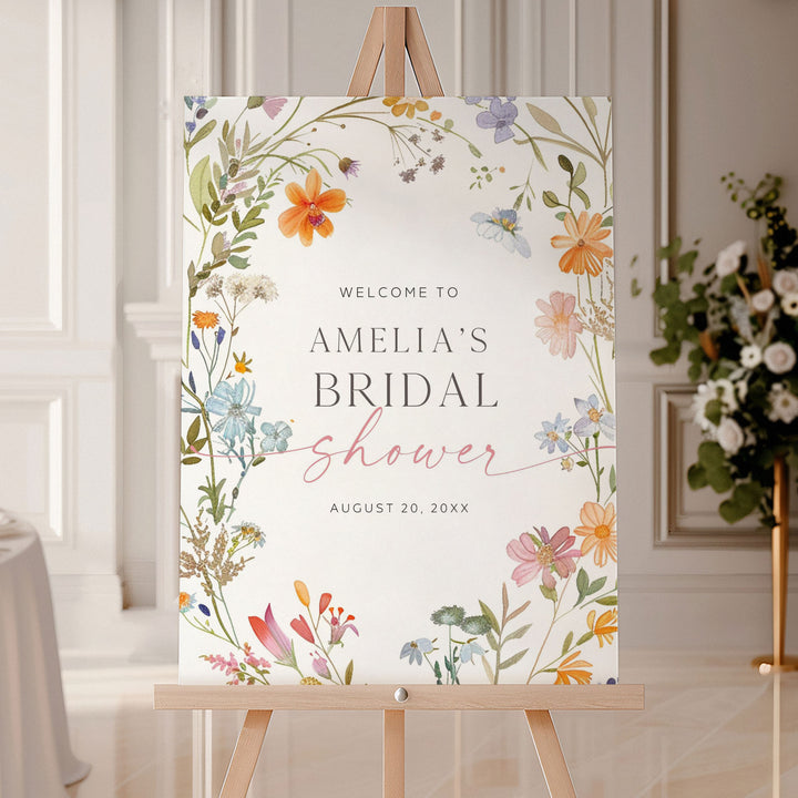 Wildflower Bridal Welcome Sign