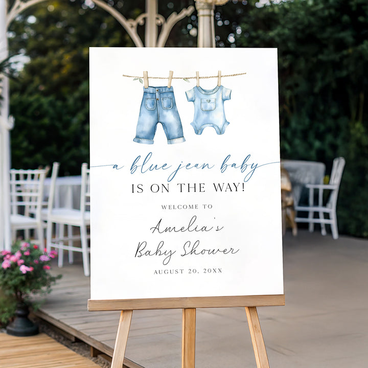 Blue Jean Baby Modern Welcome Sign