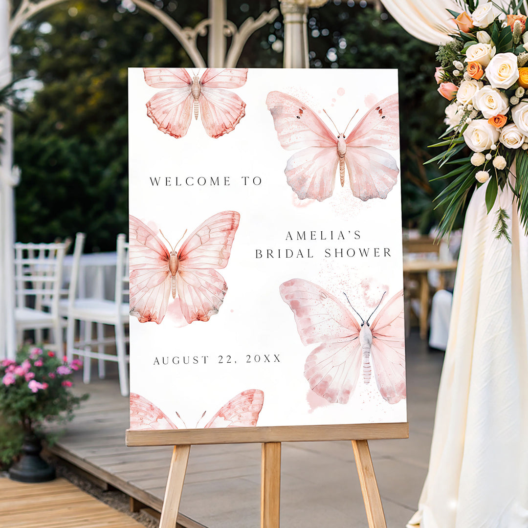 Pink Lifetime Of Butterflies Welcome Sign