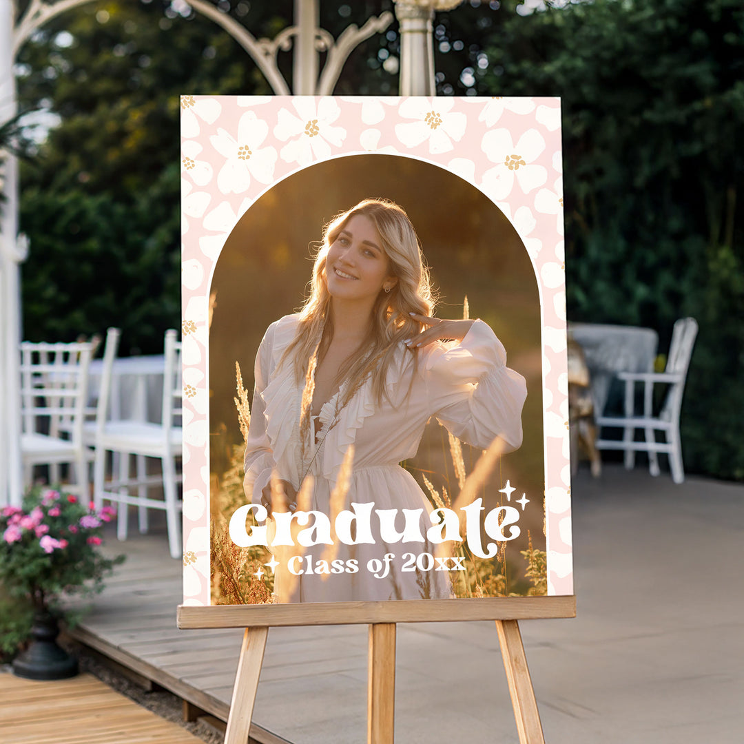 Daisy Photo Graduation Welcome Sign Template