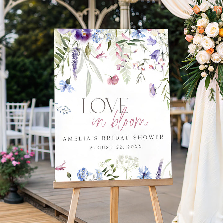 Purple Love In Bloom Welcome Sign