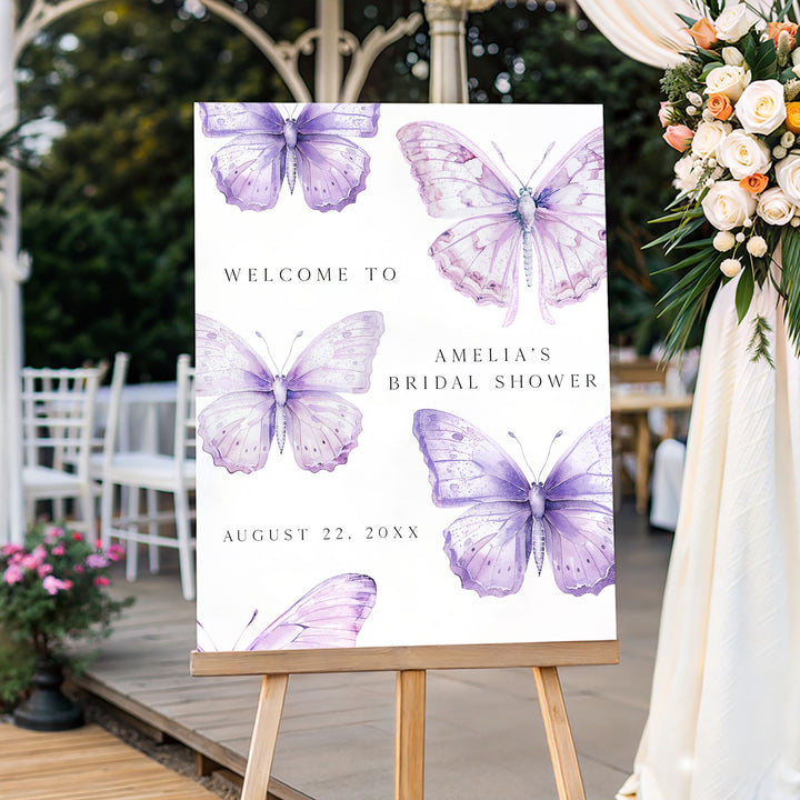 Purple Lifetime Of Butterflies Welcome Sign