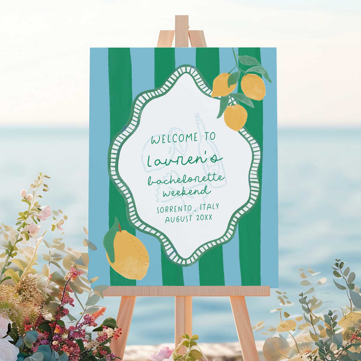 Mediterranean Bridal Shower Welcome Sign