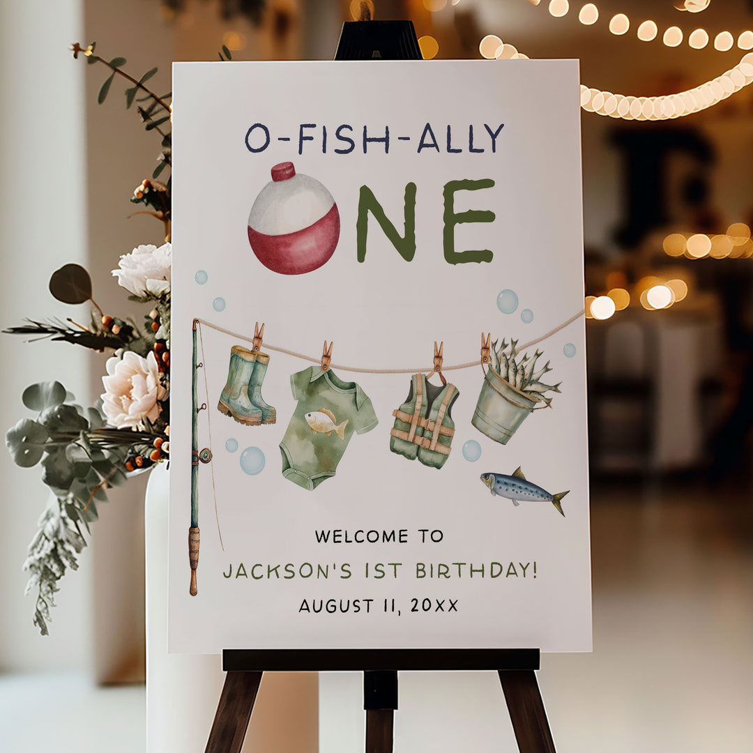 O-Fish-Ally One Fishing Line Welcome Sign