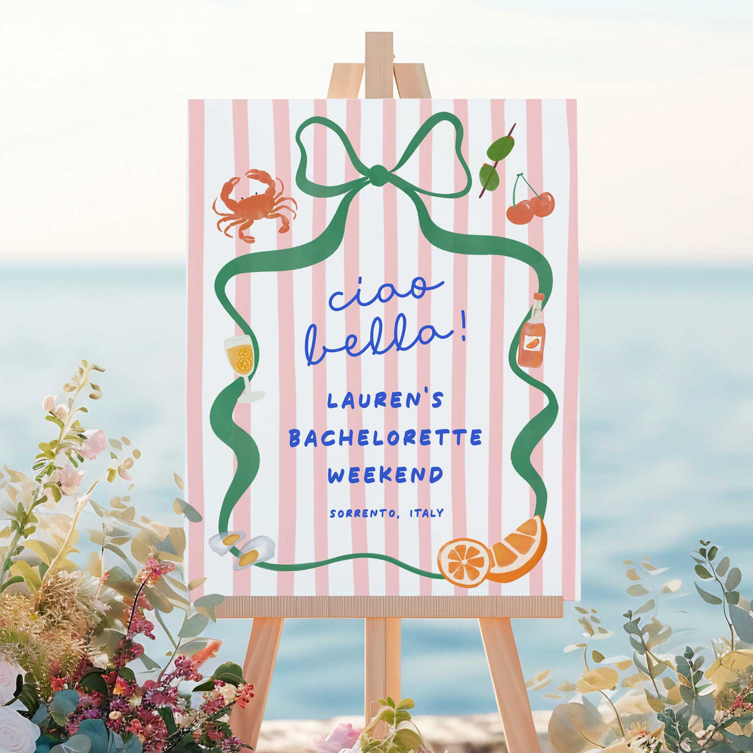 Ciao Bella Bridal Shower Welcome Sign