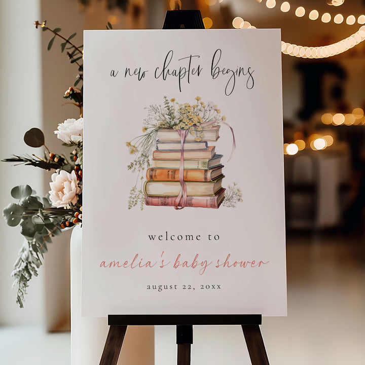 Simple Floral New Chapter Welcome Sign