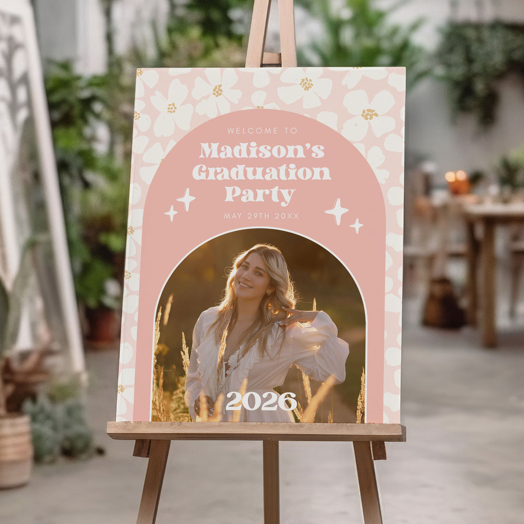 Daisy Graduation Welcome Sign Template