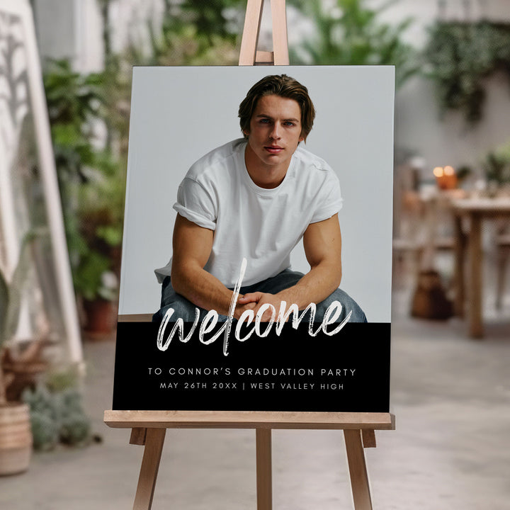 Modern Photo Graduation Welcome Sign Template