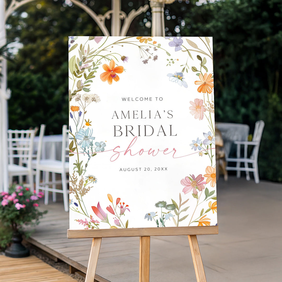 Wildflower Bridal Welcome Sign