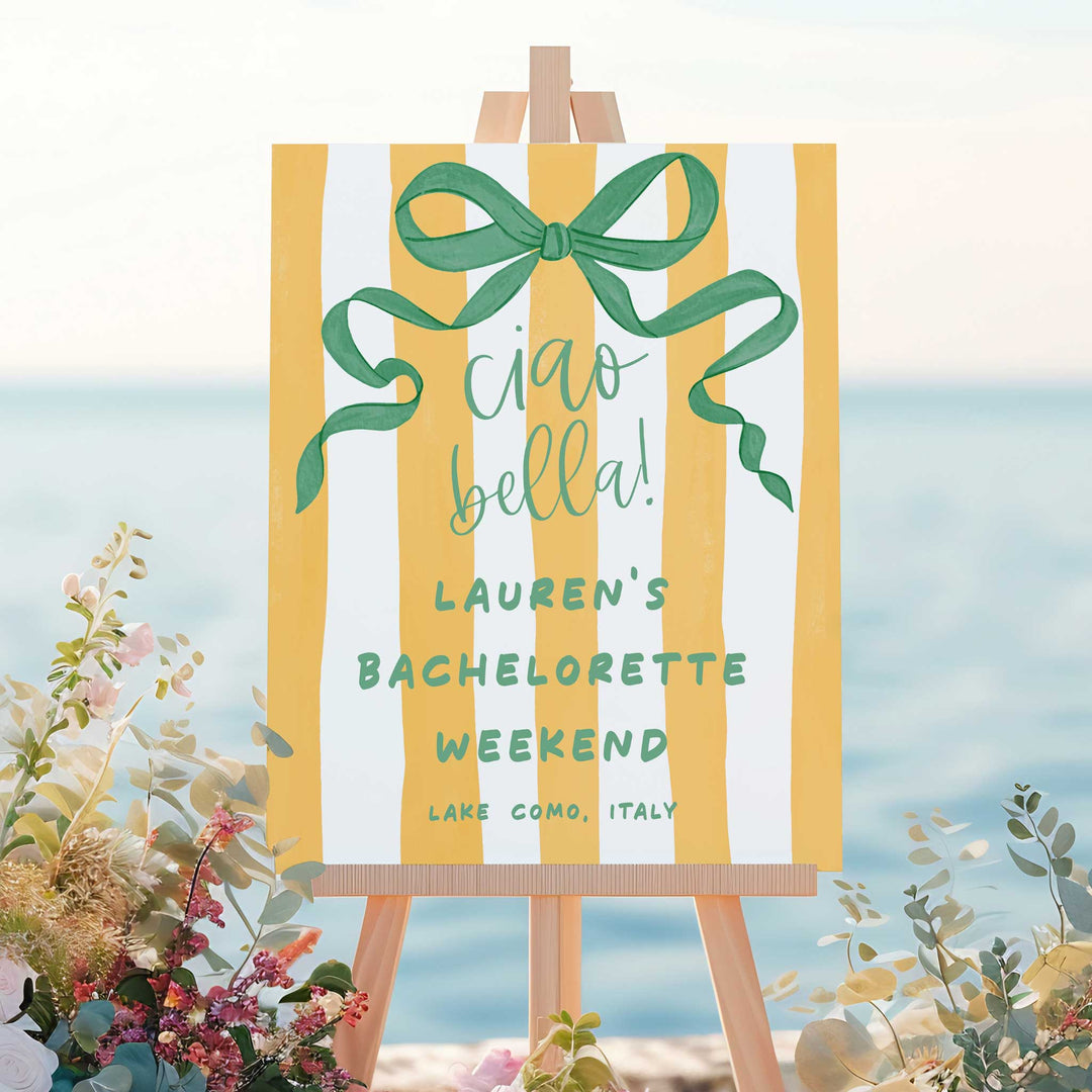Italian Yellow Bridal Shower Welcome Sign