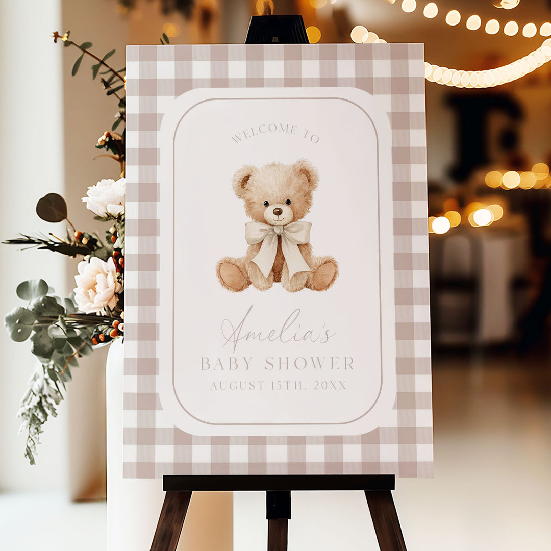 We Can Bearly Wait Neutral Welcome Sign