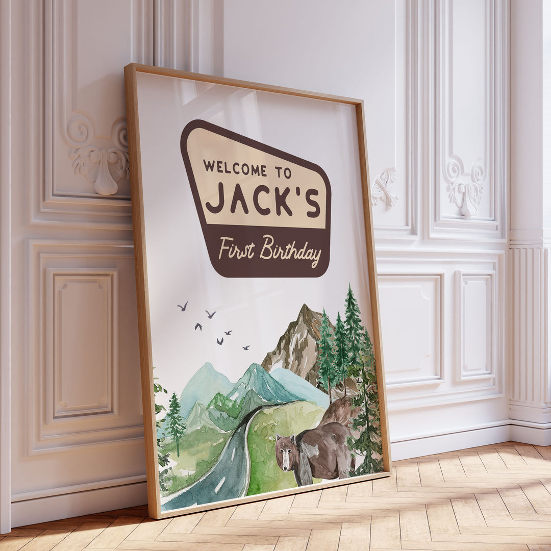 One Happy Camper Watercolour Welcome Sign