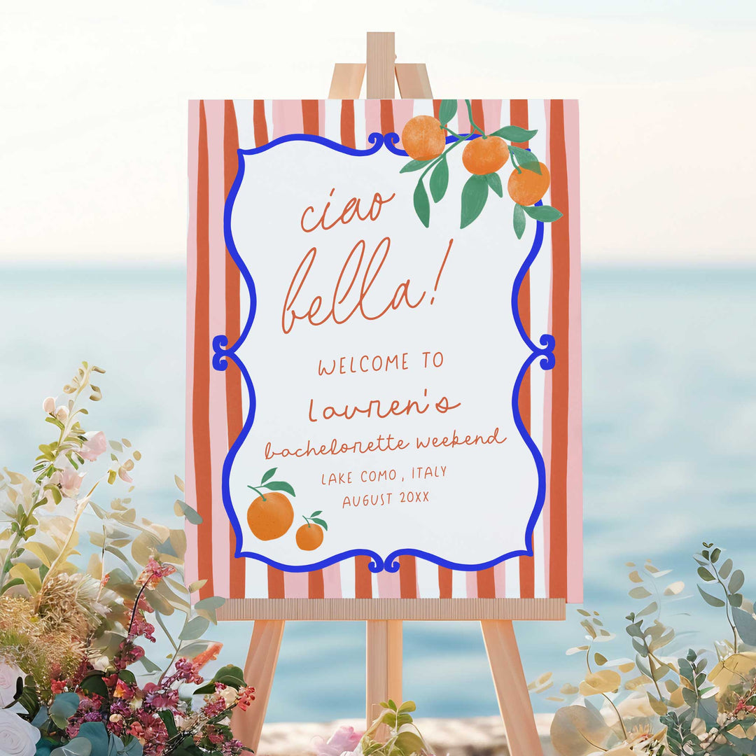 Italian Style Bridal Shower Welcome Sign
