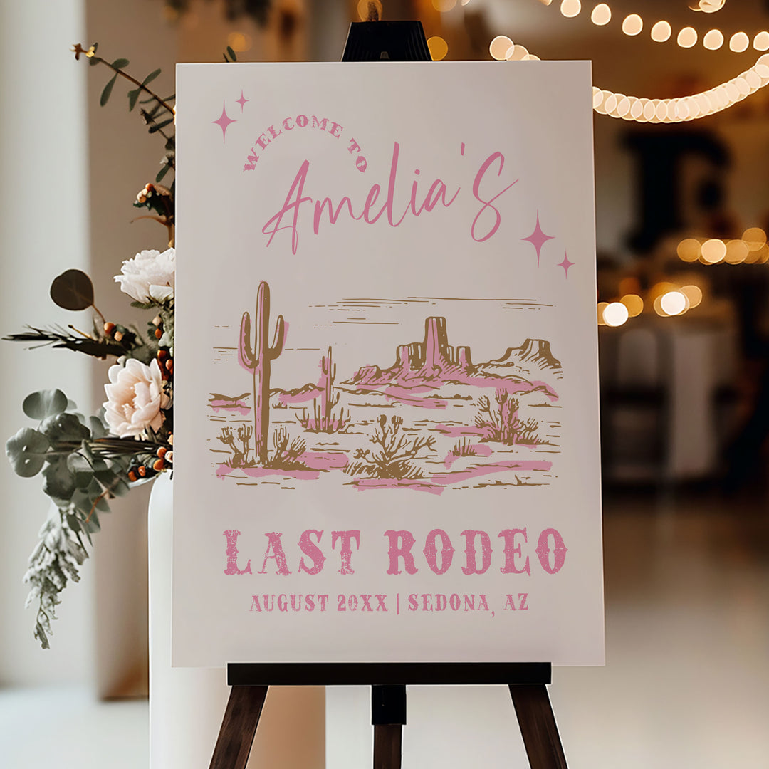 Her Last Rodeo Welcome Sign Editable Template – OhHappyPrintables