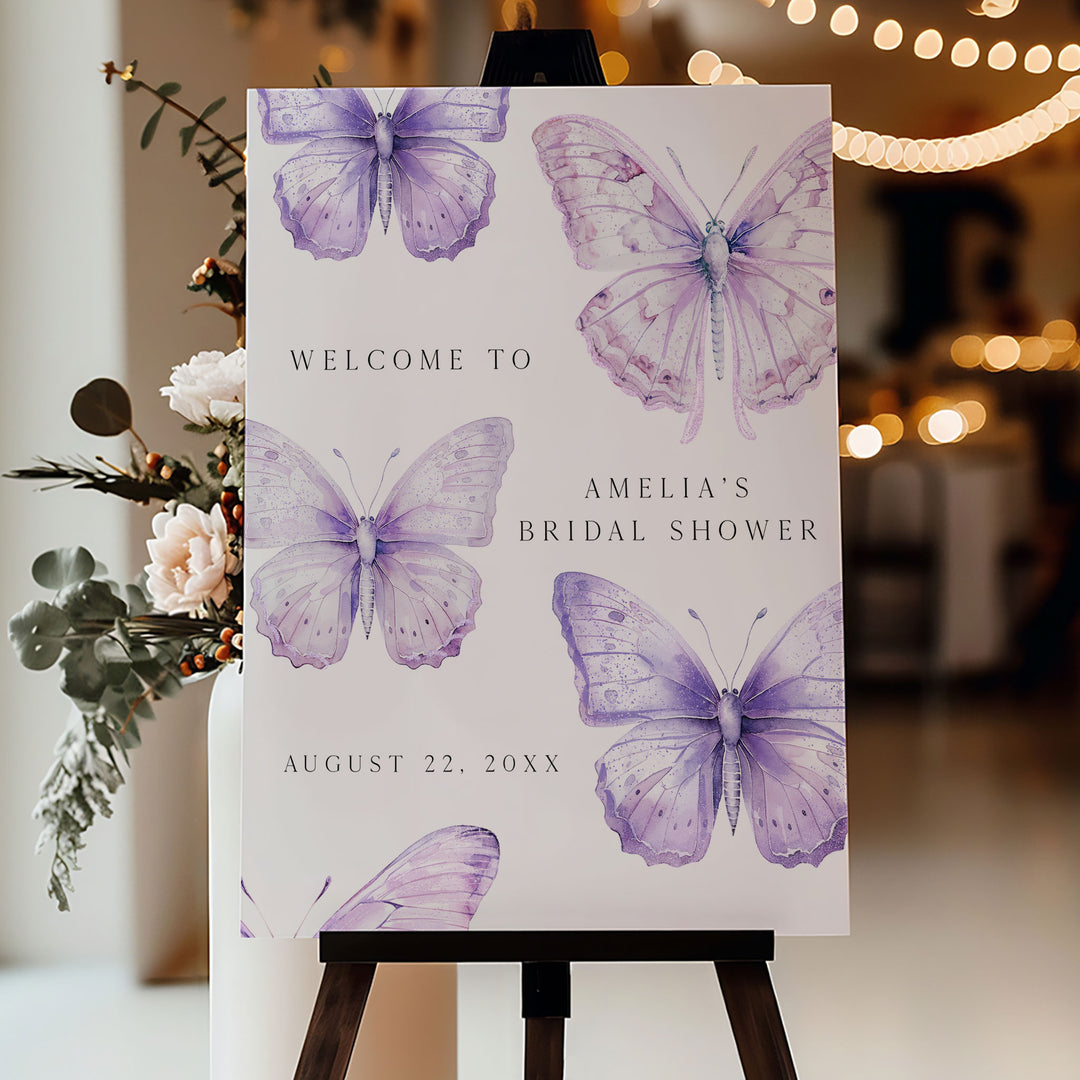 Purple Lifetime Of Butterflies Welcome Sign