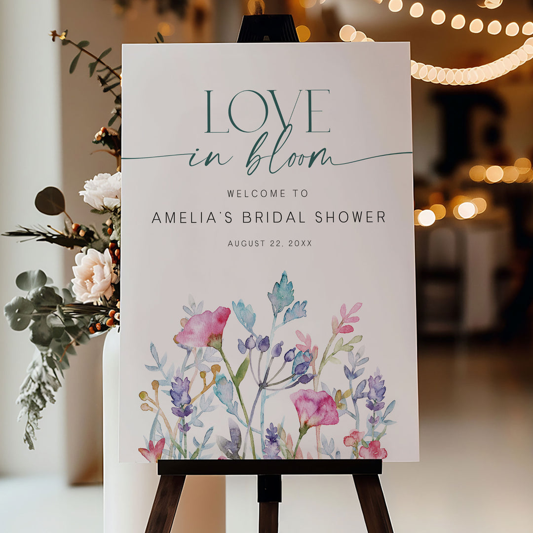 Purple Wildflower Welcome Sign