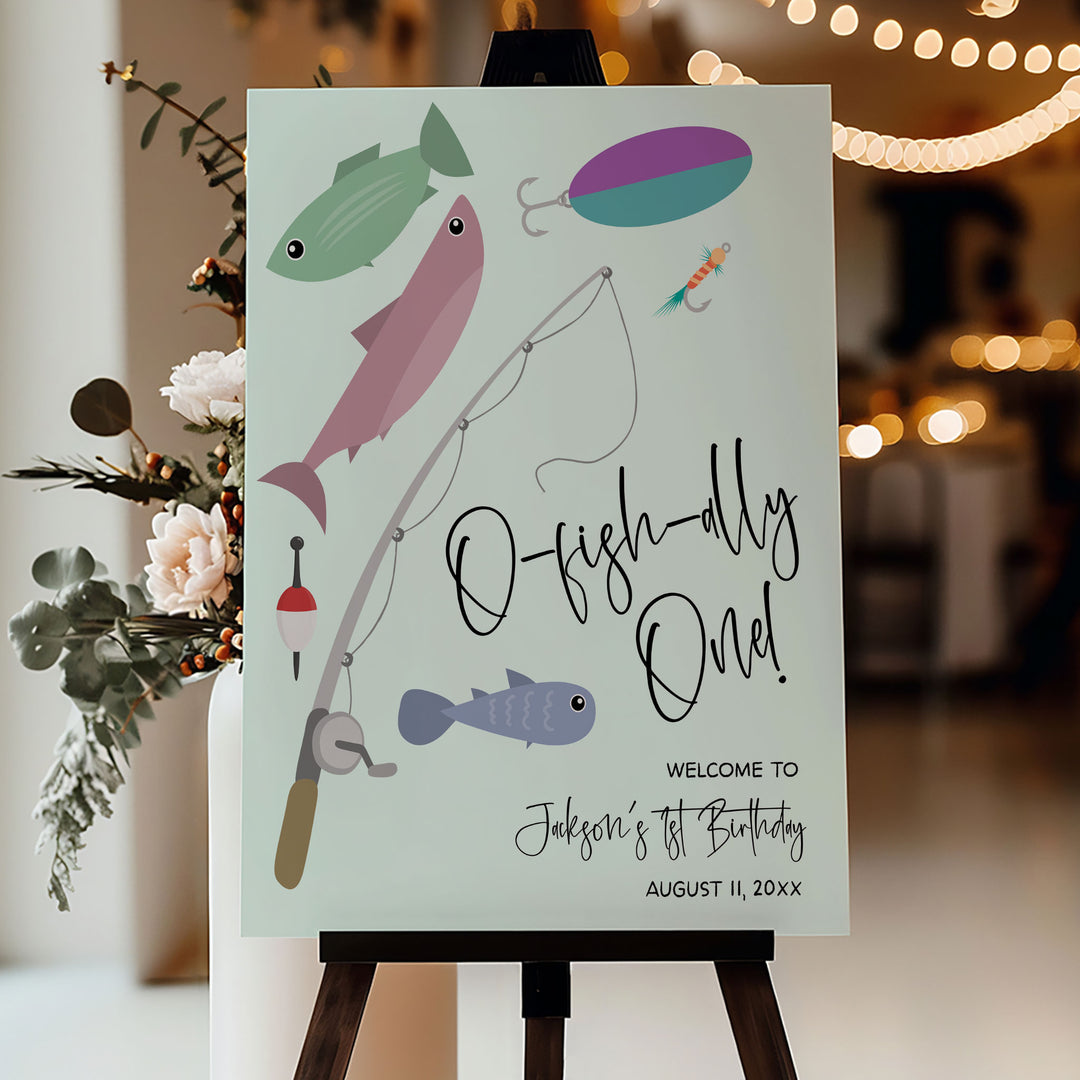 O-Fish-Ally One Modern Welcome Sign