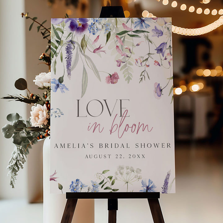 Purple Love In Bloom Welcome Sign