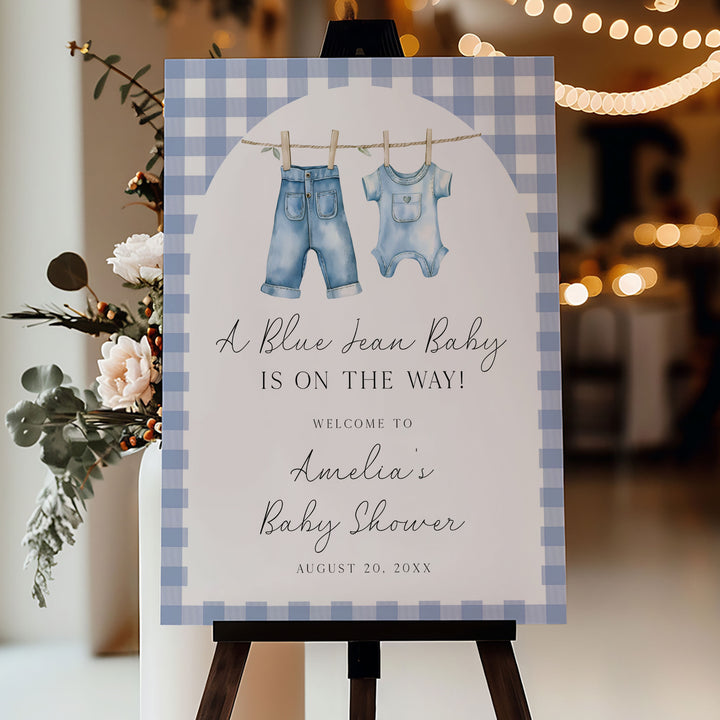 Blue Jean Baby Arch Welcome Sign