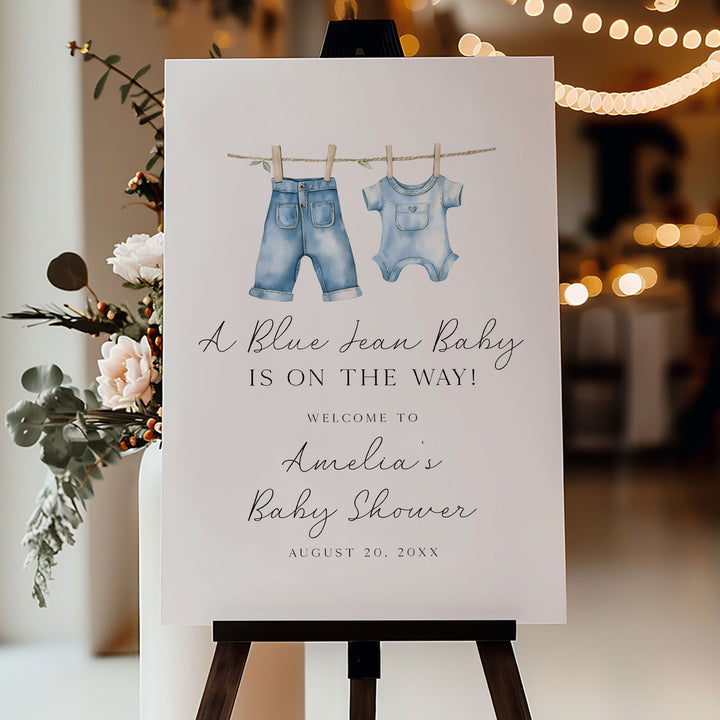 Blue Jean Baby Simple Welcome Sign