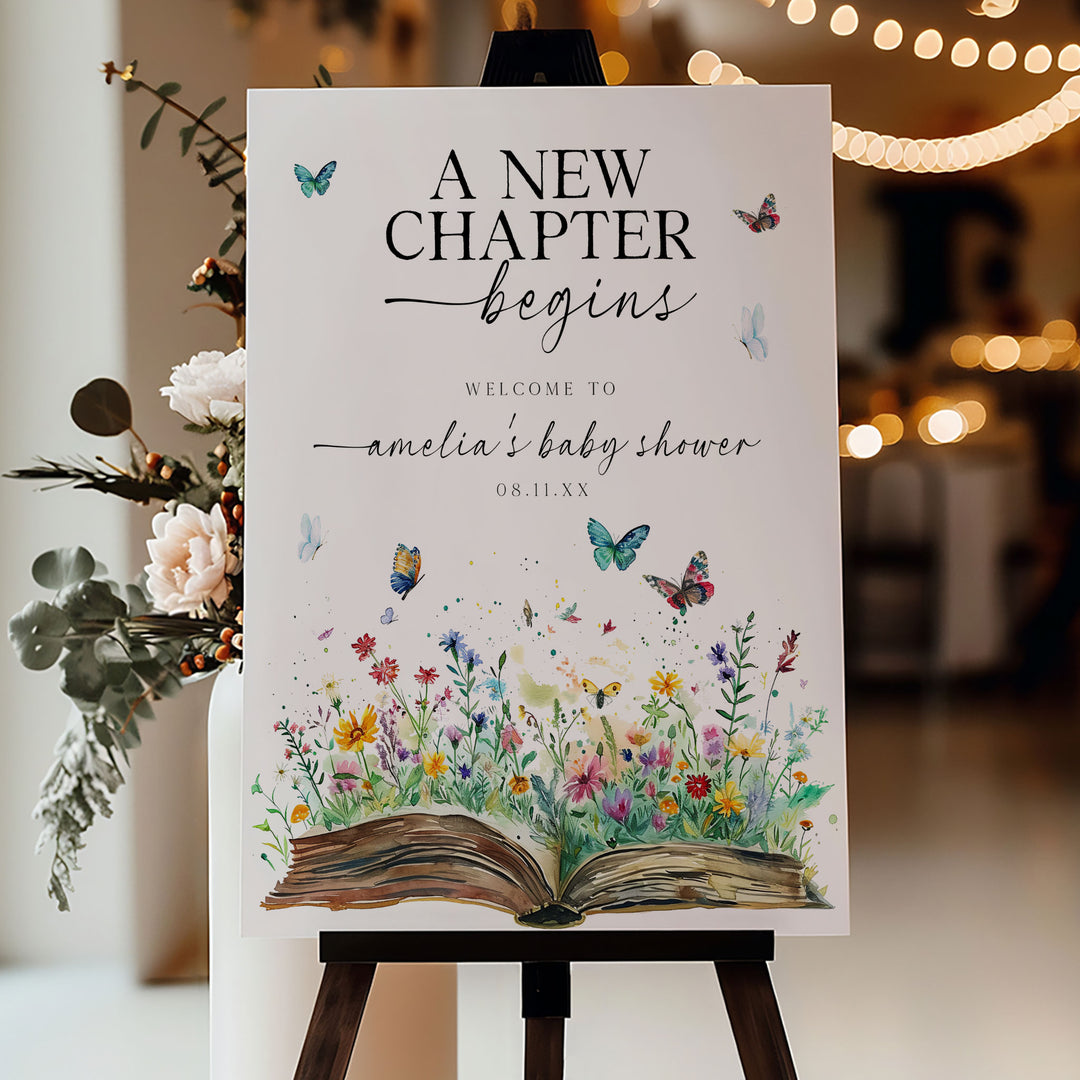 First Chapter Welcome Sign Open Book New Chapter Welcome Sign Editable Template – OhHappyPrintables