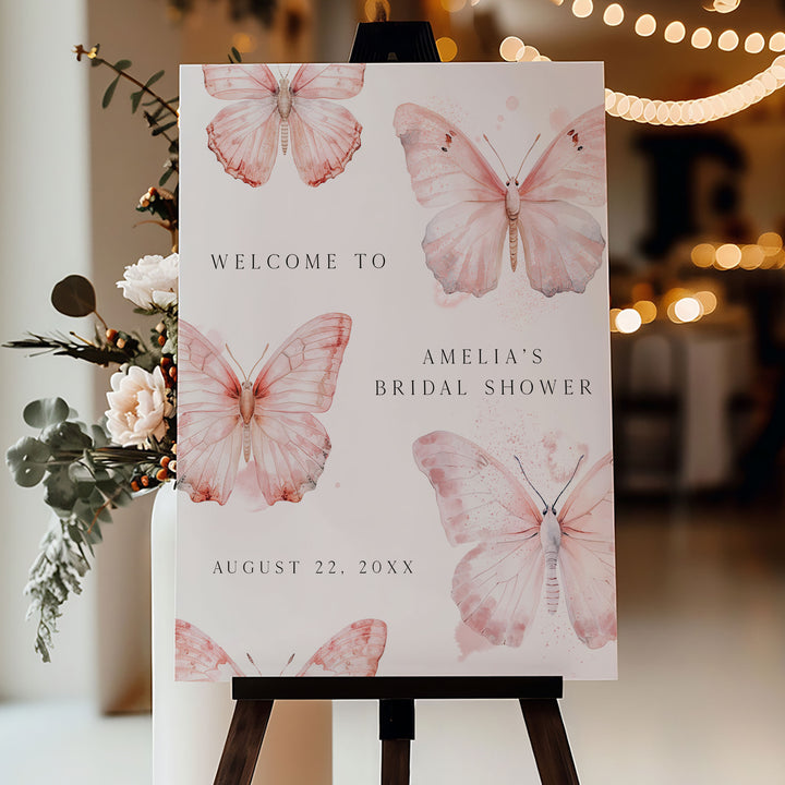 Pink Lifetime Of Butterflies Welcome Sign
