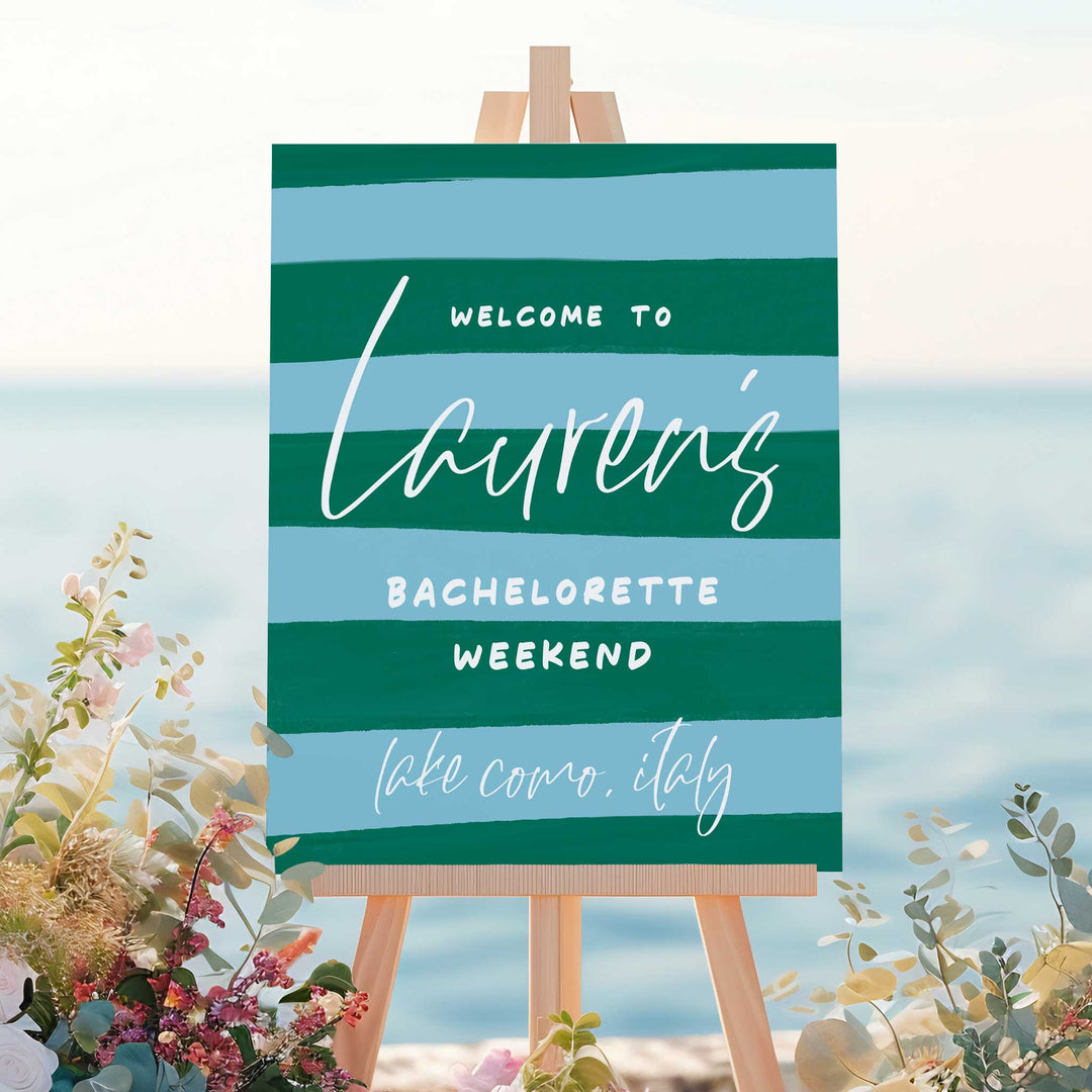 Lake Como Bachelorette Welcome Sign