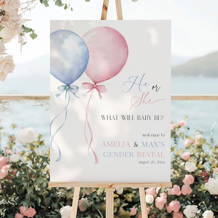 Gender Reveal Welcome Sign