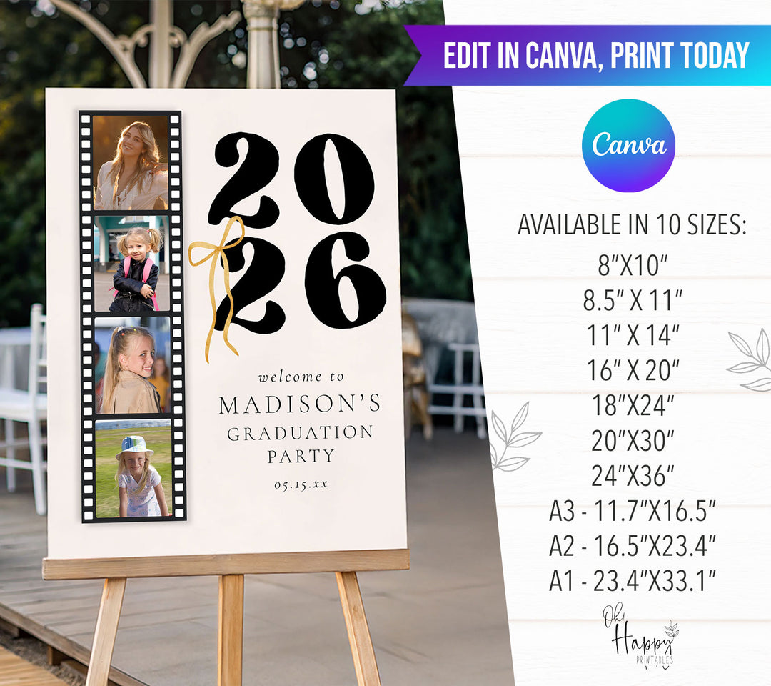 Photo Graduation Welcome Sign Template