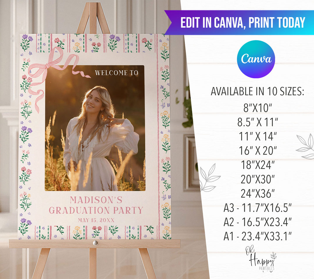 Summer Graduation Welcome Sign Template
