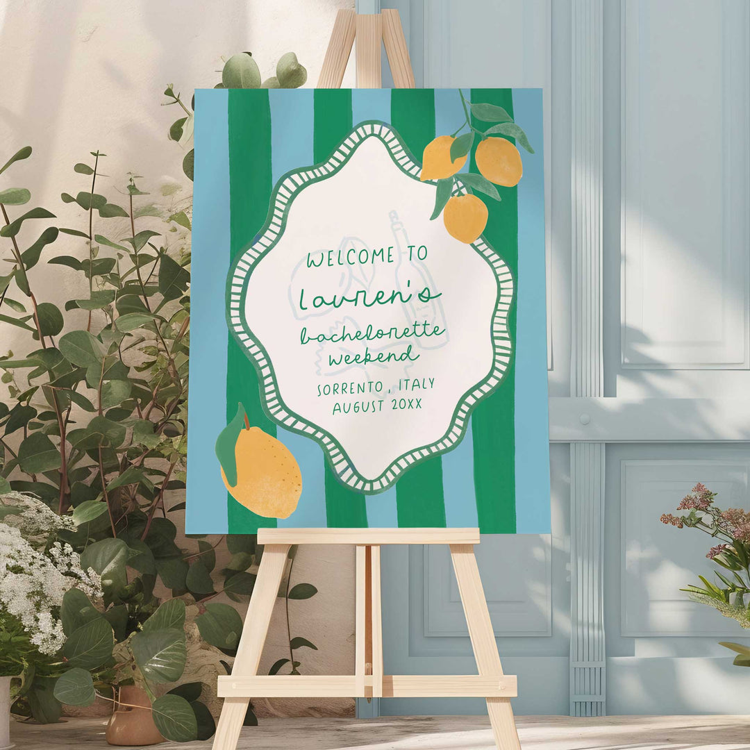 Mediterranean Bridal Shower Welcome Sign