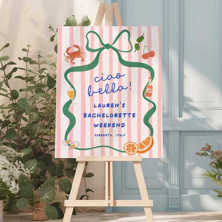 Ciao Bella Bridal Shower Welcome Sign