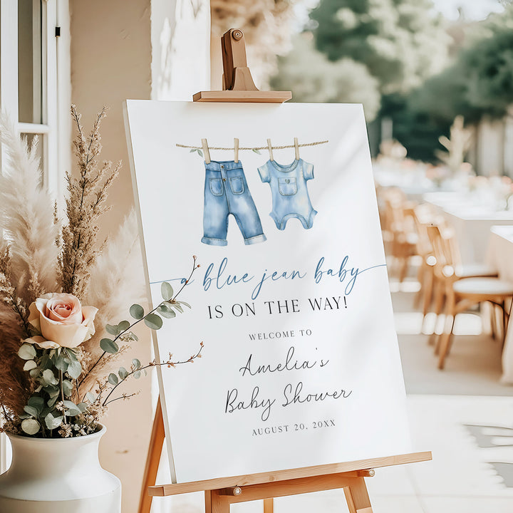 Blue Jean Baby Modern Welcome Sign