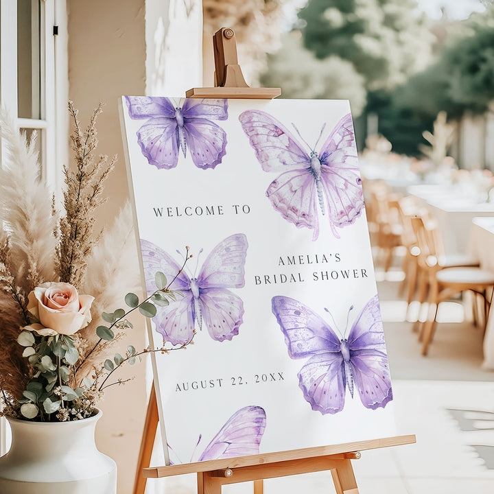 Purple Lifetime Of Butterflies Welcome Sign