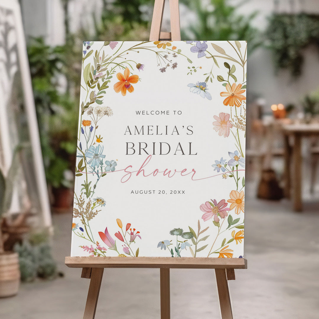Wildflower Bridal Welcome Sign