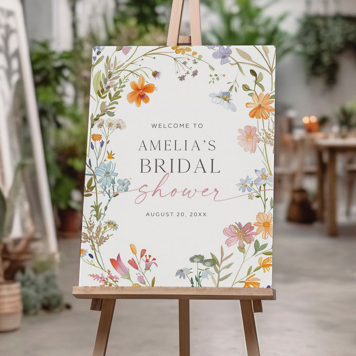 Wildflower Bridal Welcome Sign