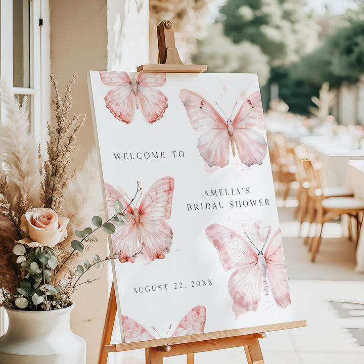 Pink Lifetime Of Butterflies Welcome Sign