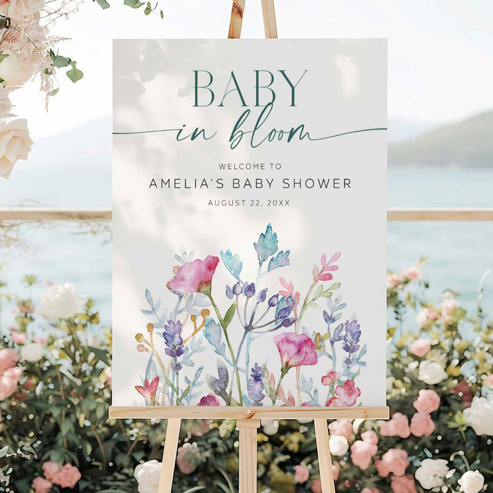 Baby In Bloom Welcome Sign