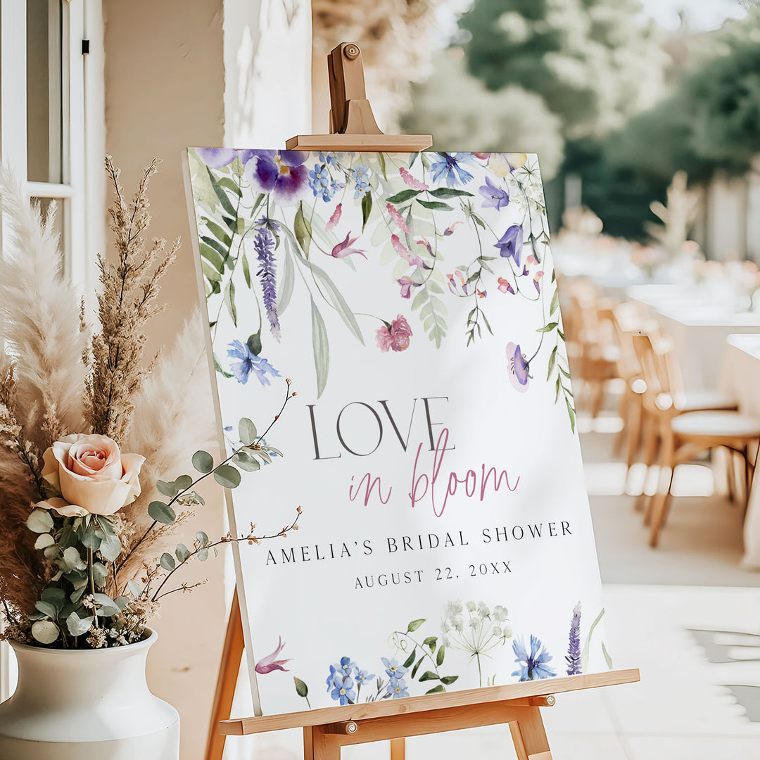 Purple Love In Bloom Welcome Sign