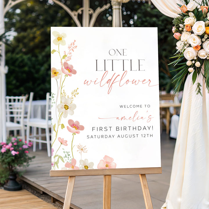 One Little Wildflower Welcome Sign