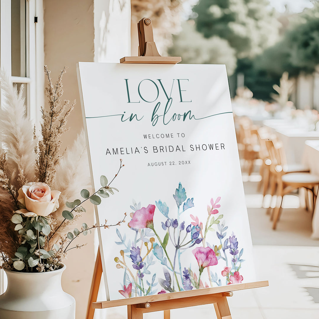 Purple Wildflower Welcome Sign