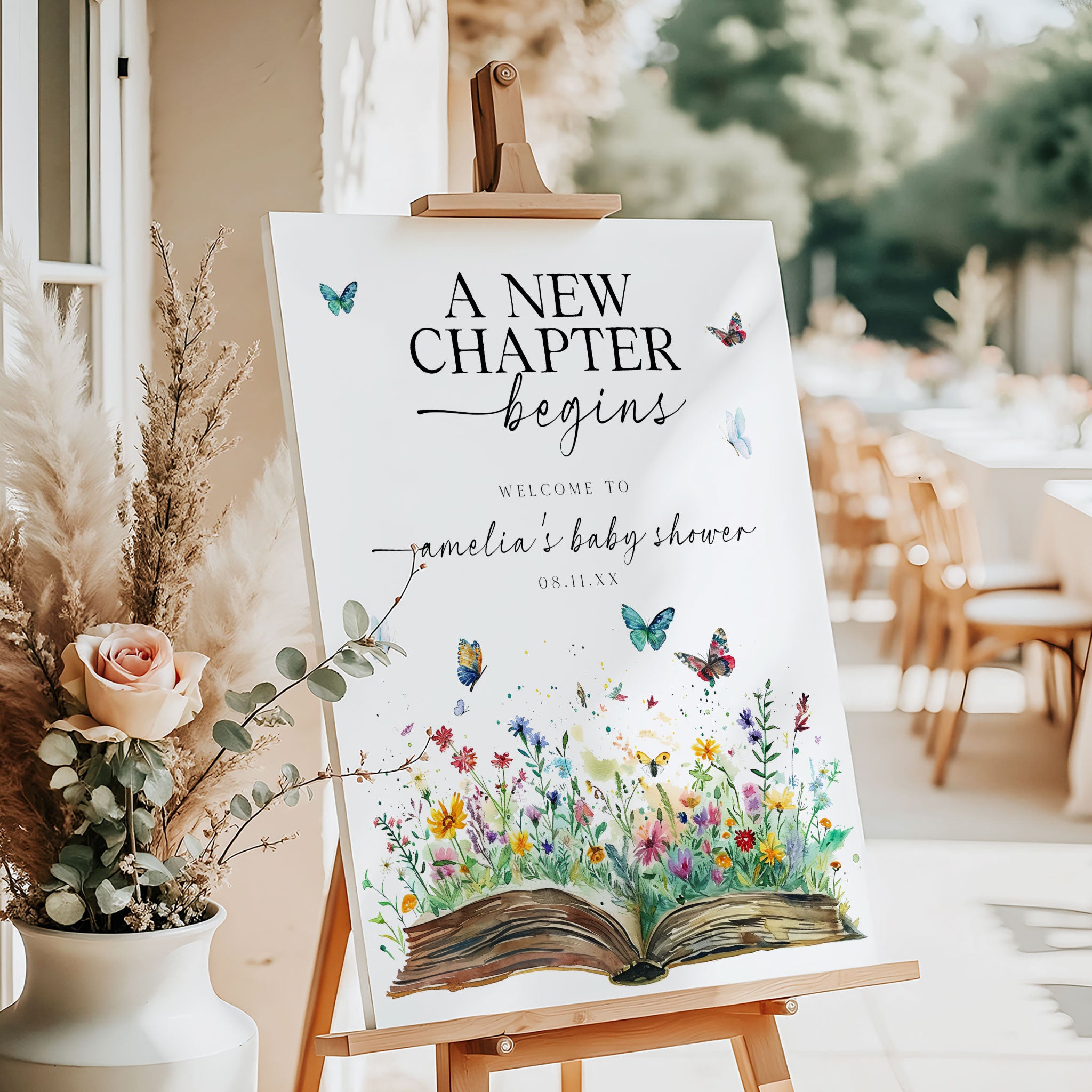 Chapter Books Library Sign Open Book New Chapter Welcome Sign Editable Template β OhHappyPrintables