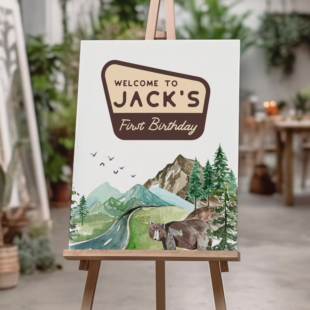 One Happy Camper Watercolour Welcome Sign