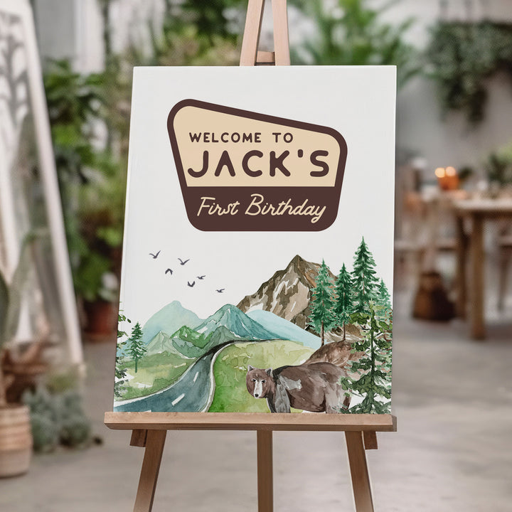 One Happy Camper Watercolour Welcome Sign