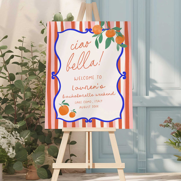 Italian Style Bridal Shower Welcome Sign
