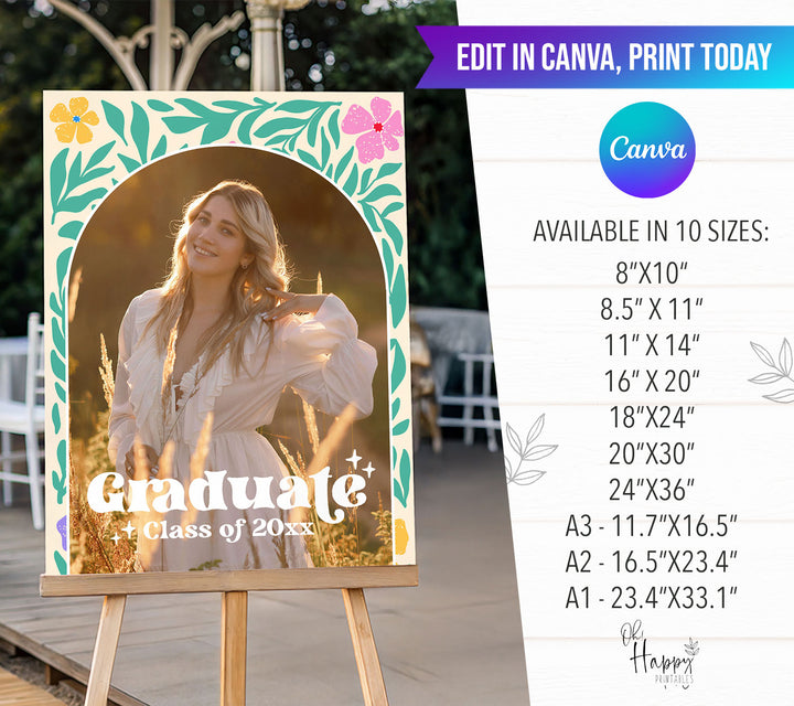 Boho Graduation Welcome Sign Template