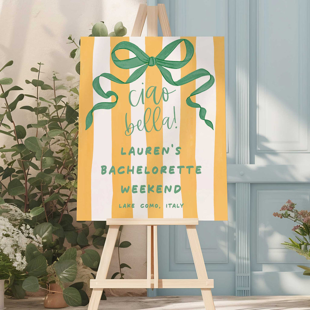 Italian Yellow Bridal Shower Welcome Sign