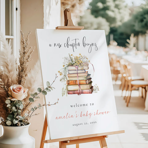 Simple Floral New Chapter Welcome Sign