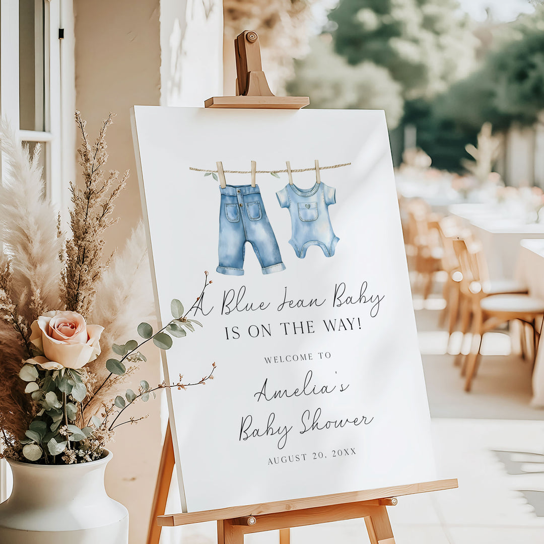 Blue Jean Baby Simple Welcome Sign
