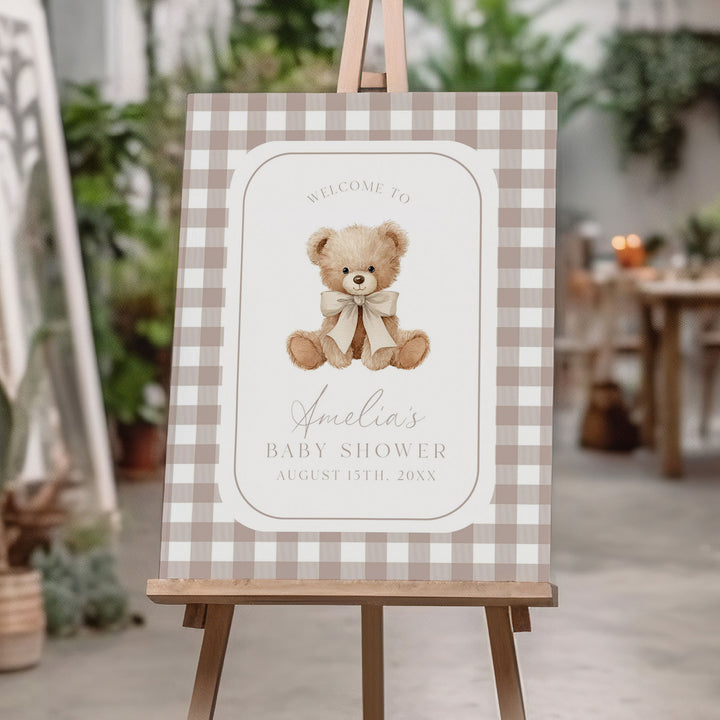 We Can Bearly Wait Neutral Welcome Sign